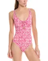 Tommy Bahama Island Cays Shell V-neck One-piece In Pink