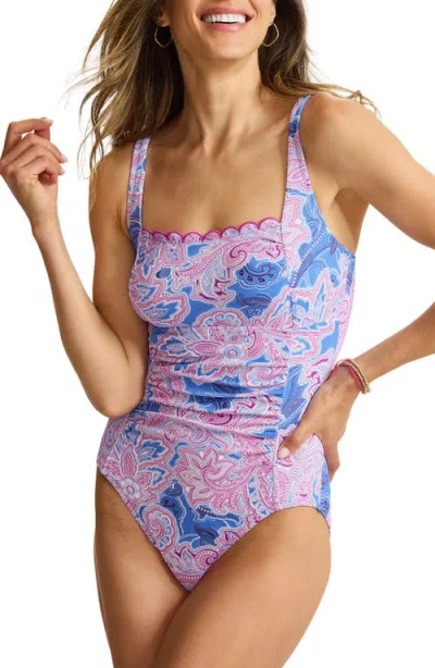 Tommy Bahama Island Cays Square Neck One Piece Swimsuit In Multi