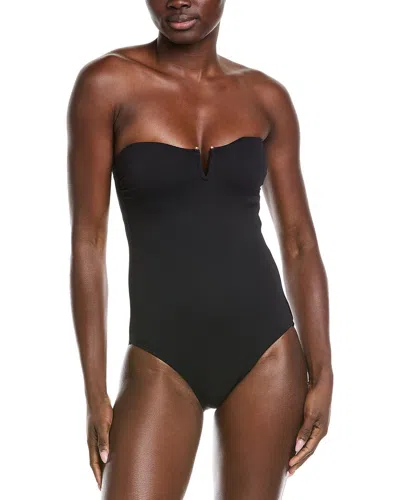 Tommy Bahama Island Cays V-front Bandeau One-piece In Black