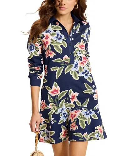 Tommy Bahama Island Escape Ocean Petals Long Sleeve Dress In Blue