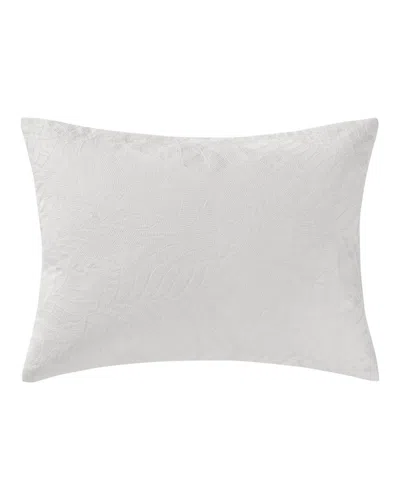 Tommy Bahama Island Estate Embroidered Leaf Decorative Pillow, 15" X 20" In White