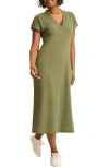 Tommy Bahama Islandscape Cotton Jersey Midi Dress In Dark Fern