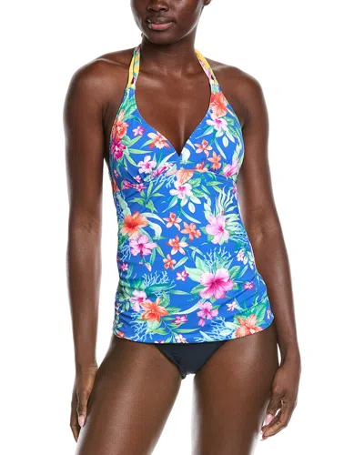 Tommy Bahama Isola Vita Reversible Halter Tankini Top In Blue