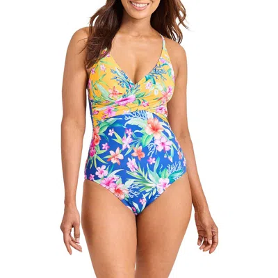 Tommy Bahama Isola Vita Twist Front One-piece Swimsuit In Palace Blue