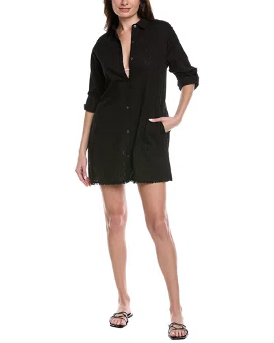 Tommy Bahama Jacquard Boyfriend Shirt In Black