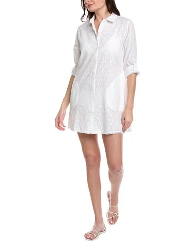 Tommy Bahama Jacquard Boyfriend Shirt In White