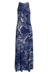 Tommy Bahama Jasmine Sapphire Sleeveless Maxi Dress In Blue