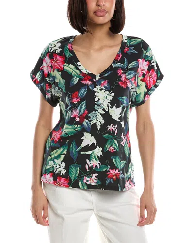 Tommy Bahama Kauai Fancy Flora V-neck T-shirt In Black