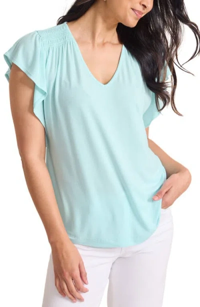 Tommy Bahama Kauai Flutter Sleeve T-shirt In Iced Aqua