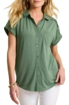 Tommy Bahama Kauai Hybrid Camp Shirt In Dark Jade