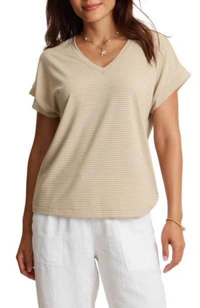 Tommy Bahama Kauai Lurex V-neck T-shirt In Nude