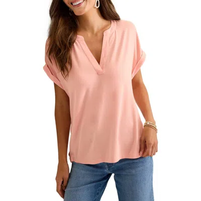 Tommy Bahama Kauai Split Neck T-shirt In Pink