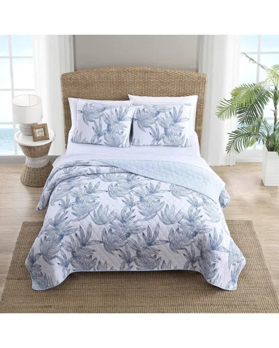 Tommy Bahama Kayo 3pc Blue Quilt Set Blue Blue