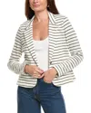 Tommy Bahama Stripe Pique Knit Blazer Jacket In White