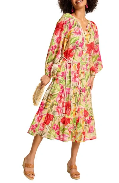 Tommy Bahama La Botanica Midi Shirt Dress In Yellow