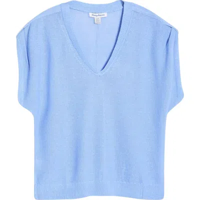 Tommy Bahama Lakes Edge Linen & Cotton Blend Sweater In Blue