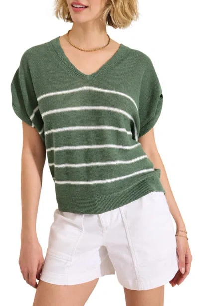 Tommy Bahama Lakes Edge Stripe Sweater In Green
