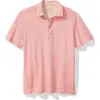 Tommy Bahama Laurito Beach Cotton & Linen Polo In Dubarry Coral Heather