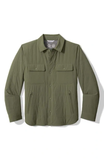 Tommy Bahama Layton Water Repellent Quilted Shirt Jacket In Green