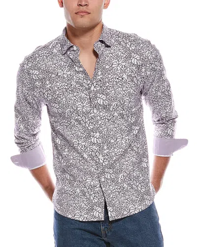 Tommy Bahama Lazlo Seaside Soiree Silk-blend Shirt In Gray