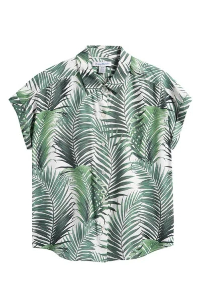 Tommy Bahama Leaf Of Luxury Short Sleeve Silk Button-up Shirt In Coconut