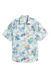Tommy Bahama Lei In Paradise Silk-blend Camp Shirt In Abalone