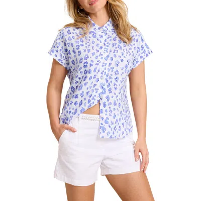 Tommy Bahama Leopard Print Shirt In Blue