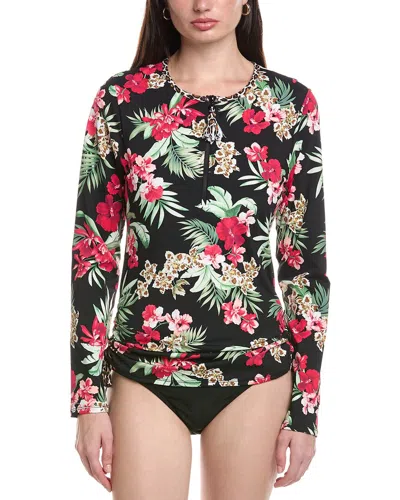 Tommy Bahama Lily Cat 1/2-zip Rashguard In Multi