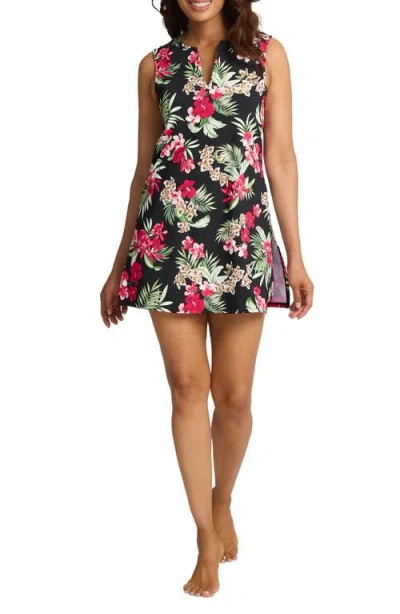 Tommy Bahama Lily Cat Cover-up Romper In Black
