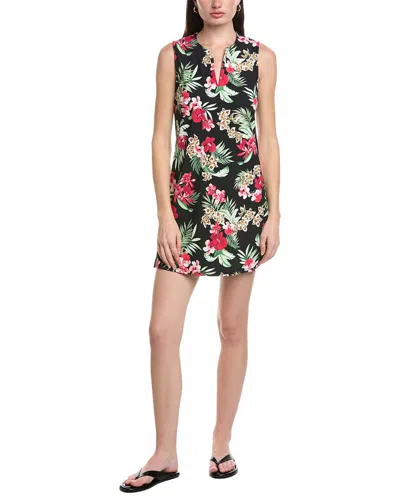 Tommy Bahama Lily Cat Split Neck Romper In Black