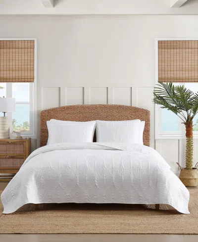 Tommy Bahama Line Palm Cotton Reversible 3-pc. Quilt Set, Full/queen In White