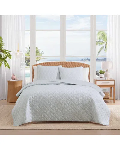 Tommy Bahama Line Palms Cotton Quilt Set In White