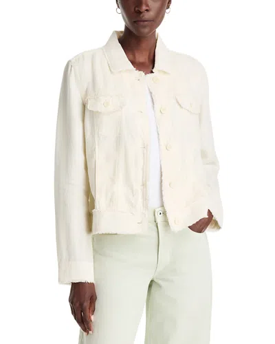 Tommy Bahama Linen Embroidered Raw Edge Jacket In White