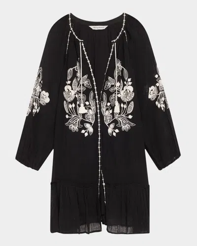 Tommy Bahama Linen Gauze Tunic Dress In Black