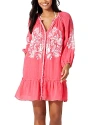 Tommy Bahama Linen Gauze Tunic Dress In Coral Coast