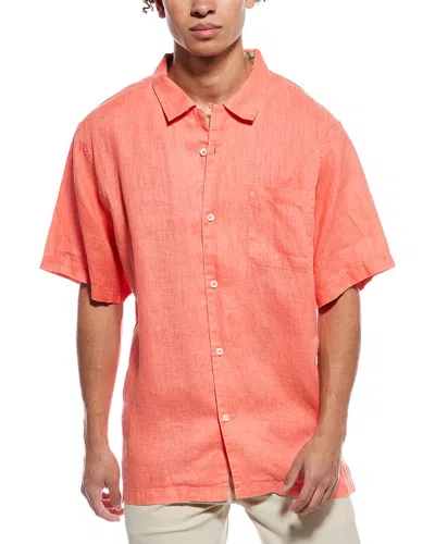 Tommy Bahama Linen Sea Glass Camp Woven Shirt In Orange