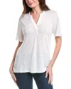 Tommy Bahama Linnea Placket Linen T-shirt In White