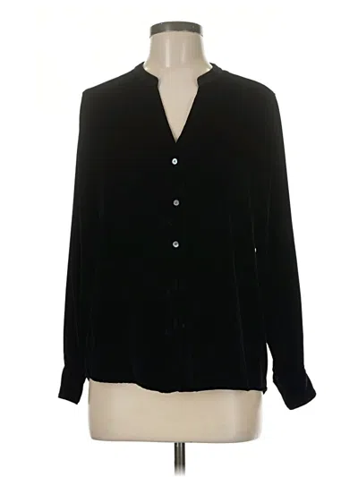 Pre-owned Tommy Bahama Long Sleeve Blouse In Black