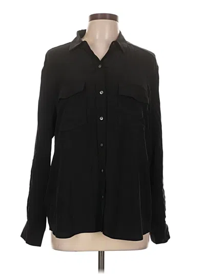 Pre-owned Tommy Bahama Long Sleeve Blouse In Black