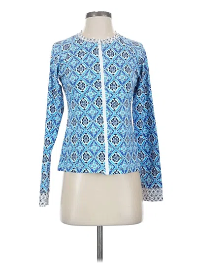 Pre-owned Tommy Bahama Long Sleeve Blouse In Blue