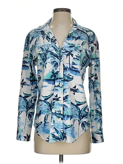 Pre-owned Tommy Bahama Long Sleeve Blouse In Blue