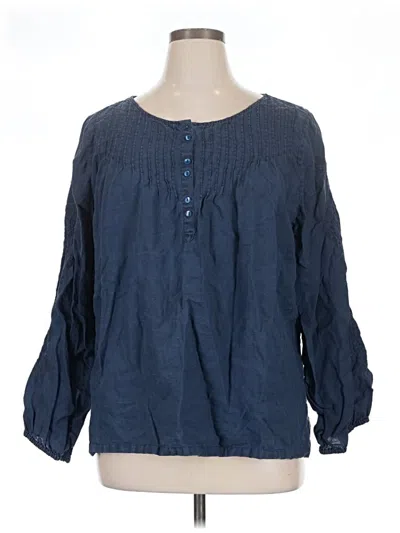 Pre-owned Tommy Bahama Long Sleeve Blouse In Blue
