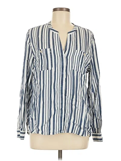 Pre-owned Tommy Bahama Long Sleeve Blouse In Blue