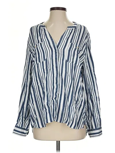 Pre-owned Tommy Bahama Long Sleeve Blouse In Blue