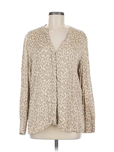 Pre-owned Tommy Bahama Long Sleeve Blouse In Brown