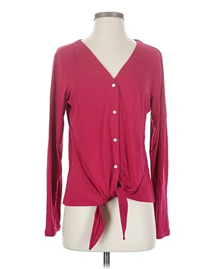Pre-owned Tommy Bahama Long Sleeve Blouse In Burgundy