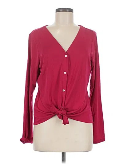 Pre-owned Tommy Bahama Long Sleeve Blouse In Burgundy
