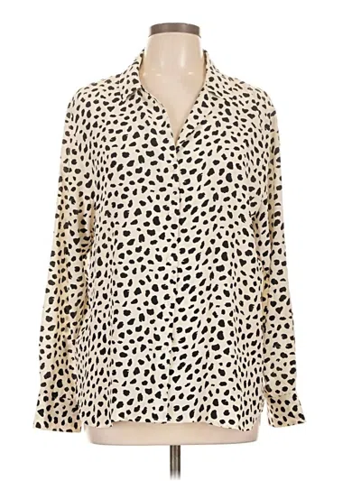 Pre-owned Tommy Bahama Long Sleeve Blouse In Ivory