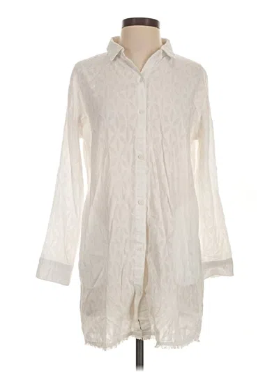 Pre-owned Tommy Bahama Long Sleeve Blouse In Ivory