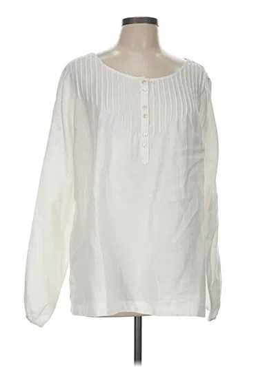 Pre-owned Tommy Bahama Long Sleeve Blouse In Ivory
